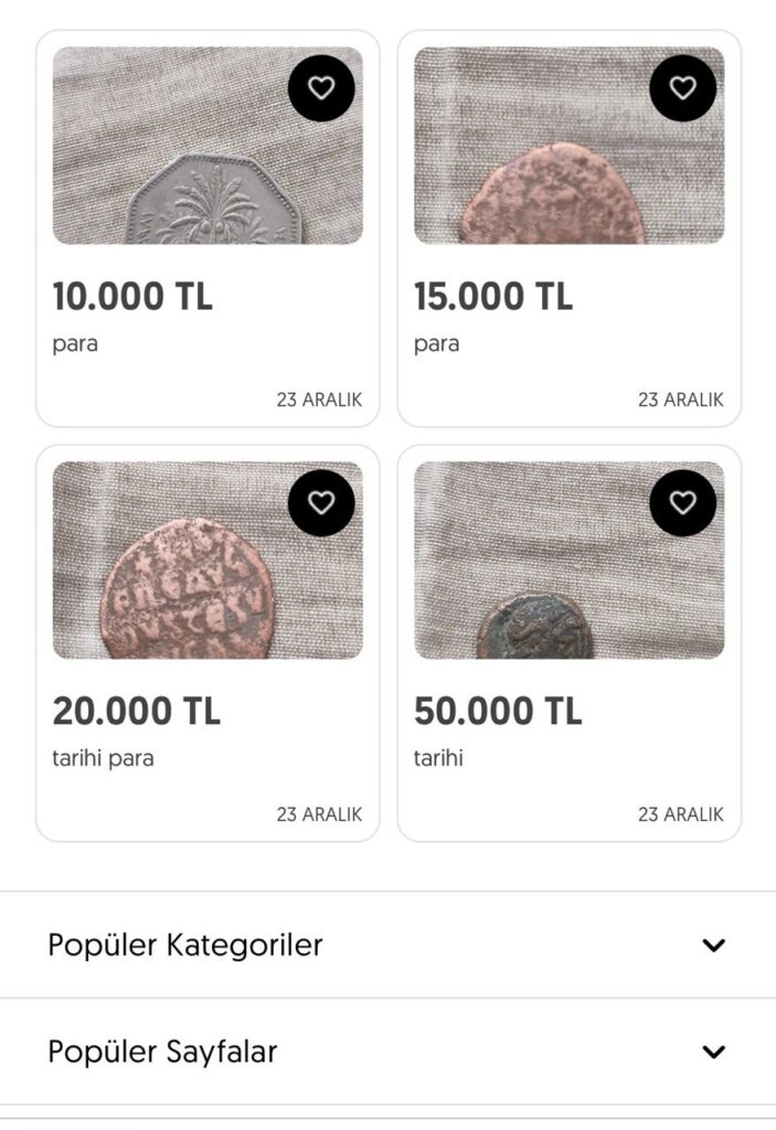 Tarihi sikkeler internet üzerinden satılmaya başlandı