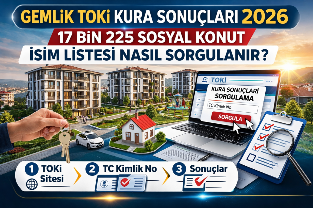 Gemlik TOKİ kura sonuçları 2026: 17 bin 225 sosyal konut isim listesi nasıl sorgulanır?